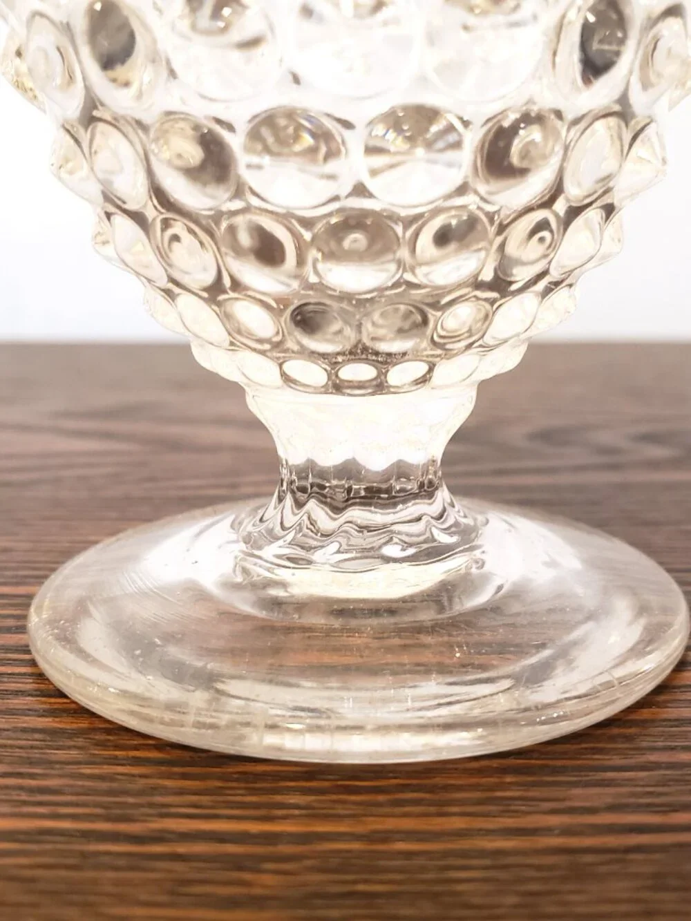 Hobnail Glass Juice Tumbler Clear Footed Vintage 4.25